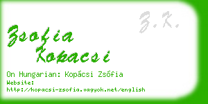 zsofia kopacsi business card