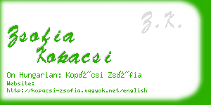 zsofia kopacsi business card